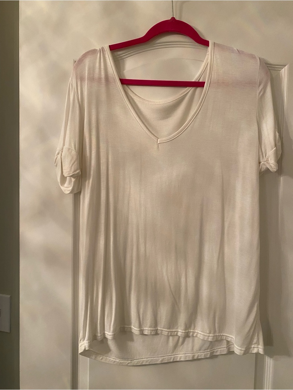 Amazon Women's Short Sleeve V-Neck Tee in white
